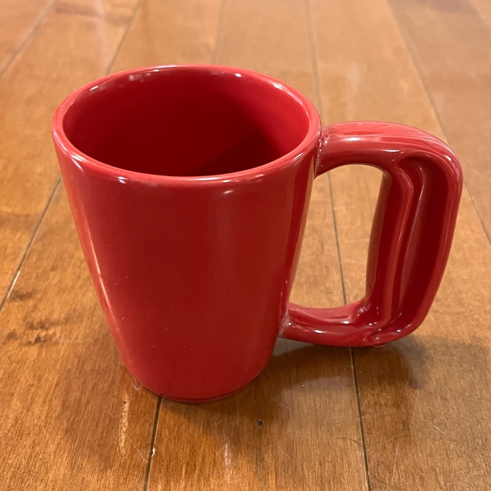 Jamber Ergonomic Coffee Mug Cup with Large Handle for Arthritic Hands Red